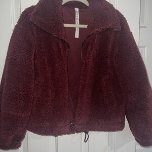 Lululemon Athletica Deep Red Teddy Jacket